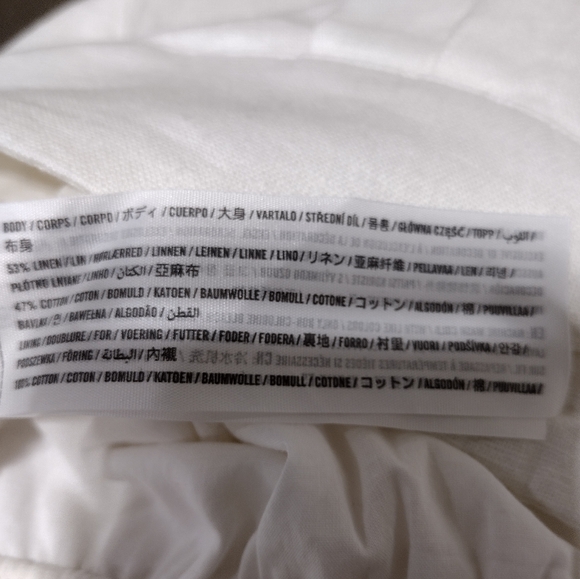 Abercrombie & Fitch Linen Blend Wide Leg Pants Women's S White Retro Minimalist - Picture 11 of 11